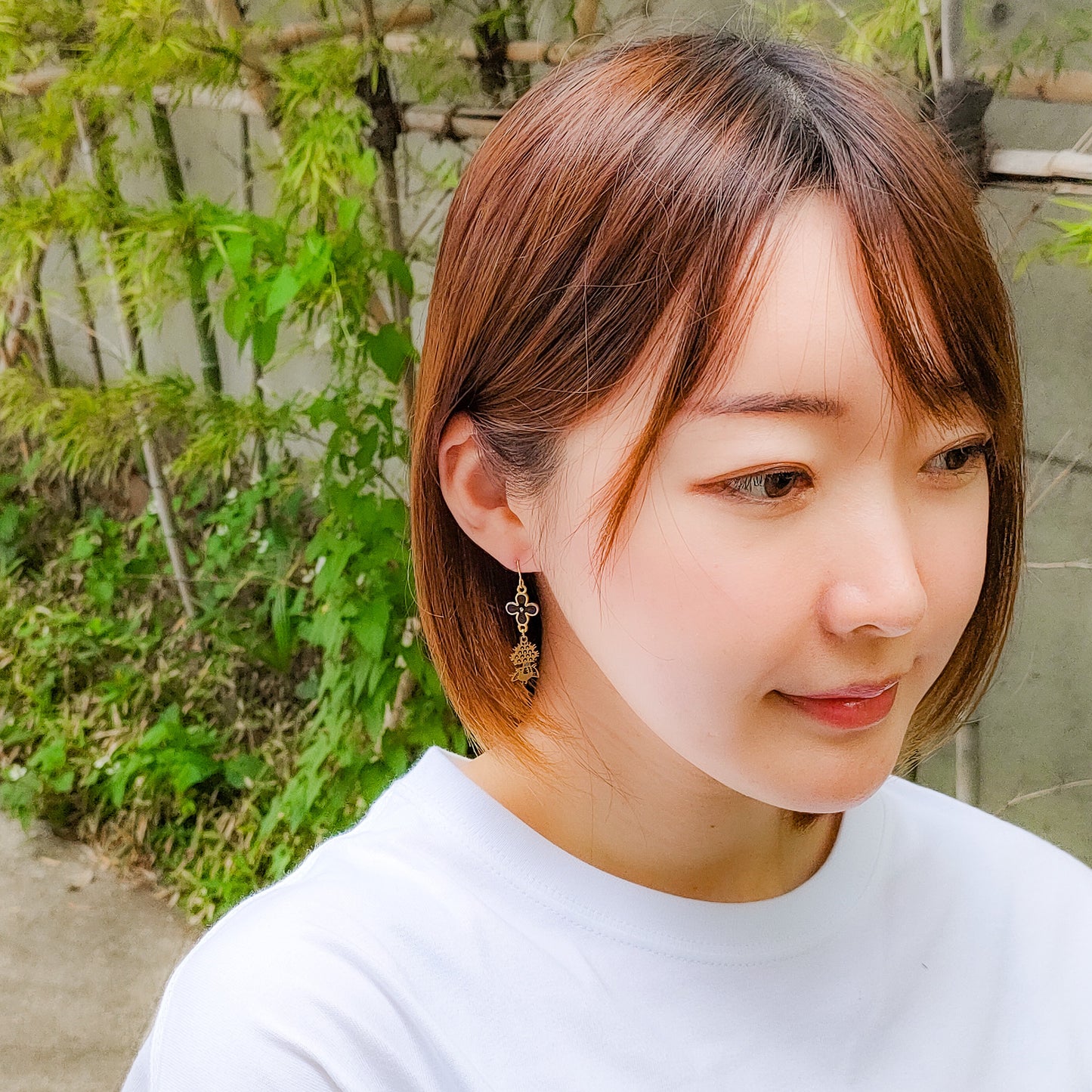 1-bamboos flower earrings