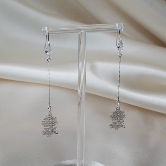 1-bamboos  zirconia earrings