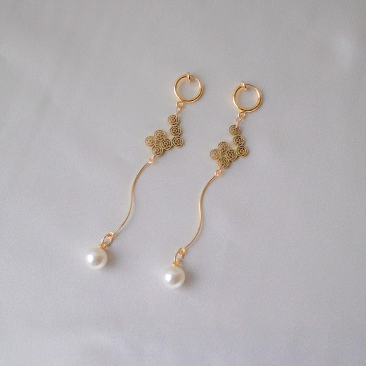 7-dots pearl earrings
